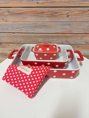 HOME DESIGN SET! 4 izdelkov v rdeči barvi