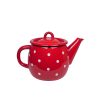 Emajliran čajnik Polka dot v RDEČI barvi 1L Isabelle Rose - OKRUŠEN