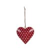 Viseča dekoracija kovinsko srce Polka dots 10 cm Isabelle Rose