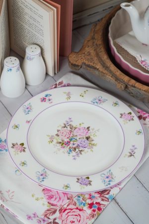 Velik porcelanasti krožnik Flora 26 cm Isabelle Rose