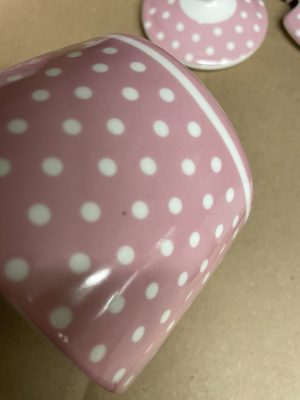 Alternative view of Porcelanasta sladkornica Polka dots v roza barvi Isabelle Rose - Z NAPAKO