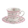 Porcelanasta skodelica s krožnikom Ribbon 300 ml Isabelle Rose