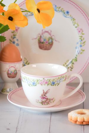 Porcelanasta skodelica s krožnikom Easter Joy 250 ml Isabelle Rose