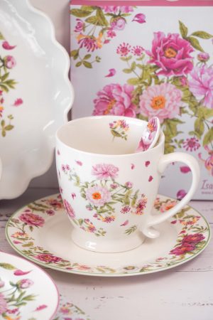 Porcelanasta skodelica Peony 430 ml Isabelle Rose
