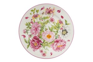 Porcelanasti desertni krožnik Peony Bouquet 19,5 cm Isabelle Rose