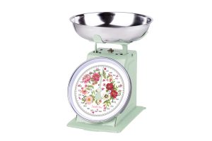Retro kuhinjska tehtnica Peony v zeleni barvi 3 kg